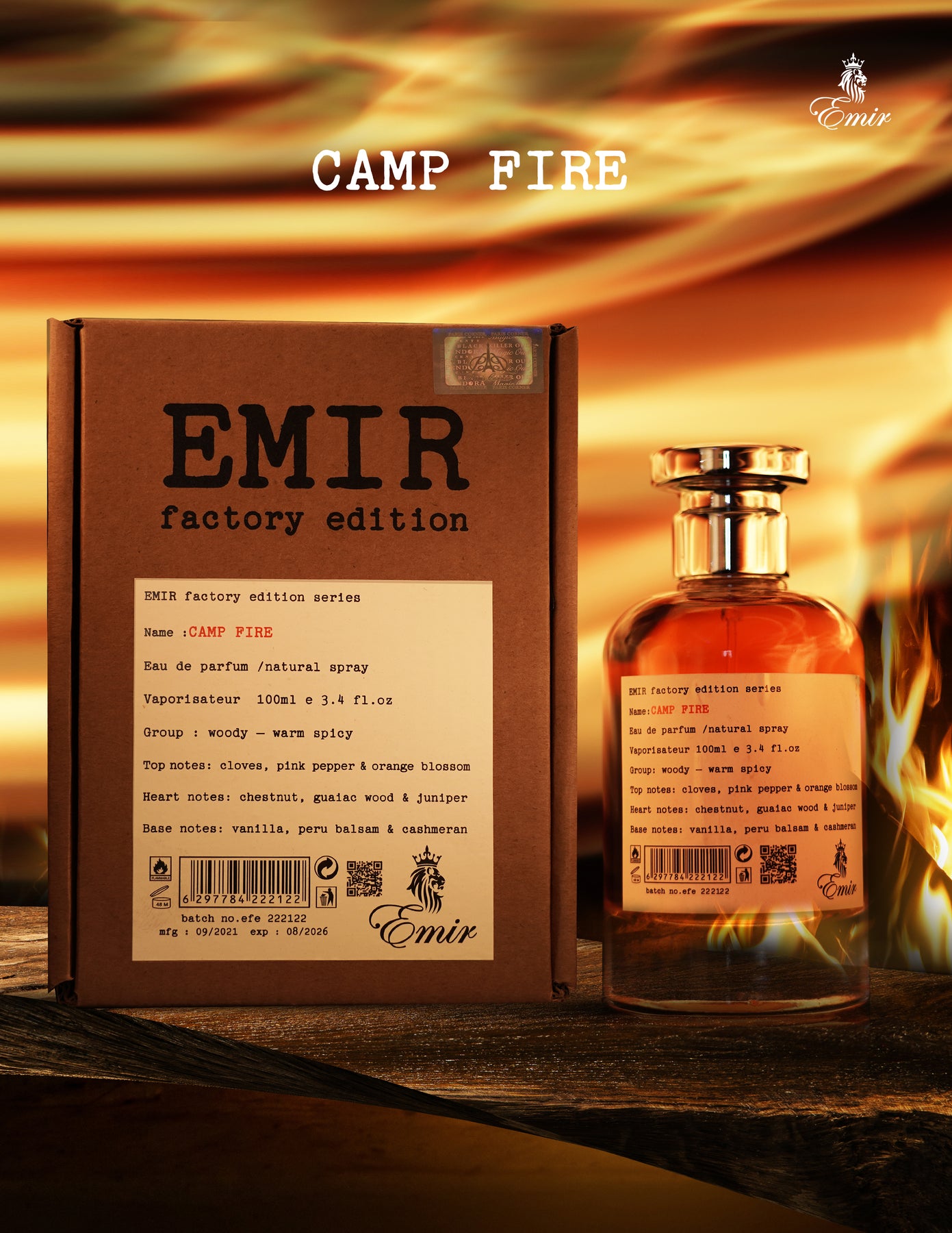 CAMP FIRE EMIR FACTORY EDITION FOR UNISEX 100ml EDP - Image 3
